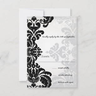 Sombras de Damasco Romântico RSVP de Casamento Dam