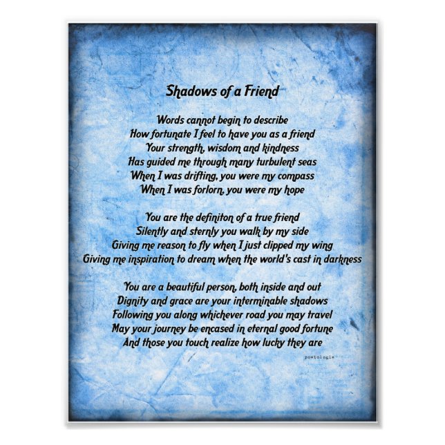 Sombras de um Impressão de Foto Amigo (Frente)