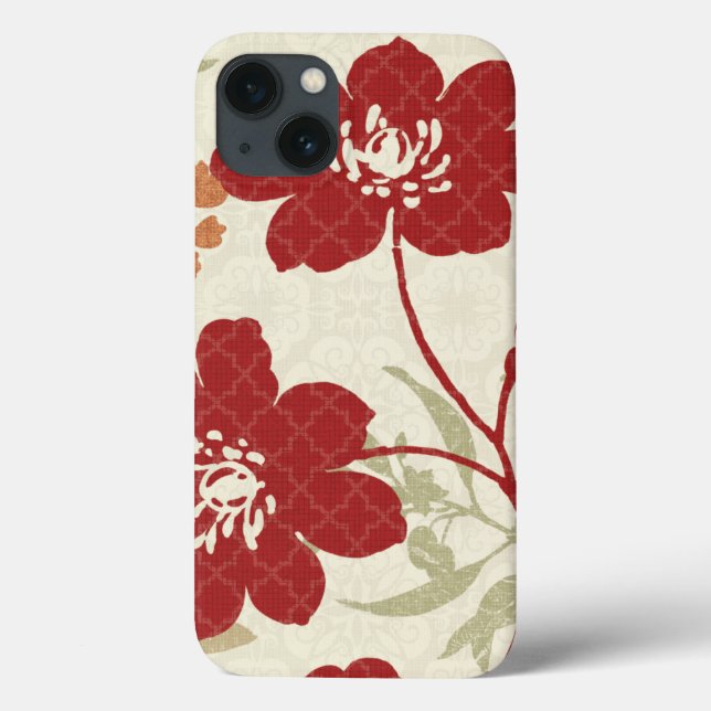 Sombras Florais em Vermelho e Laranja (Verso)
