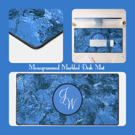 Sombras Marmoreadas de Azul com Iniciais ou Monogr