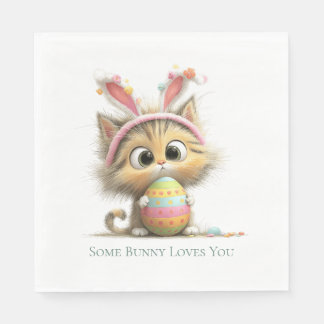 Some Bunny Loves You Guardanapos de Gato de Páscoa