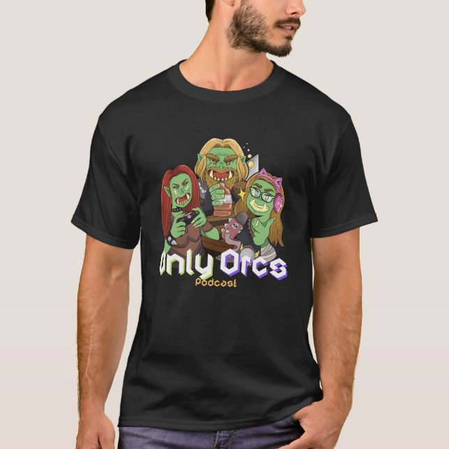 Somente T-shirt Orcs Podcast - Preto (Frente)