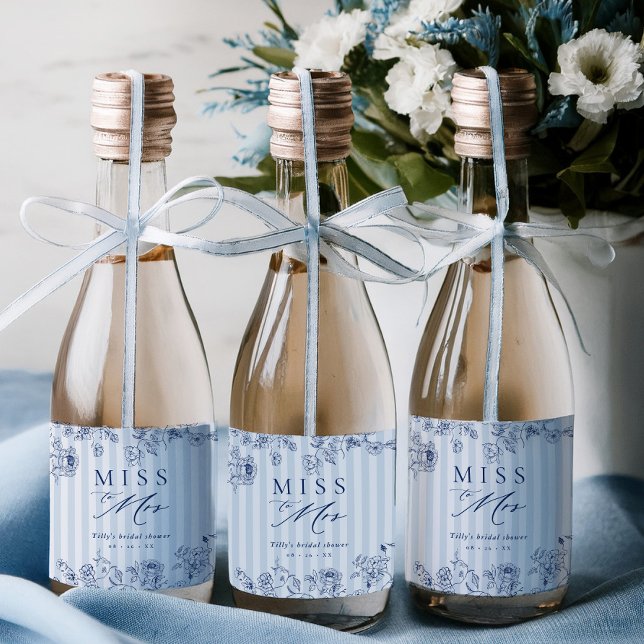 Something Blue Mini Bottle Labels Bridal Shower (Criador carregado)