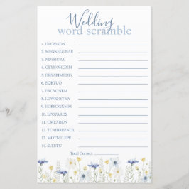 Something Blue Wedding Word Scramble