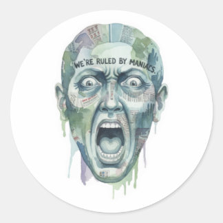 "Somos Governados por Maníacos" Adesivo de Arte em
