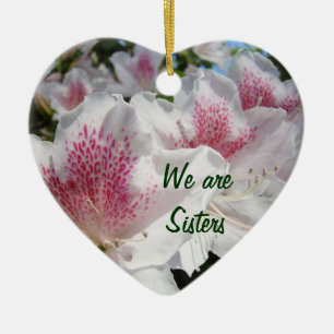 Somos Irmãs! Enfeites Azaléias Rosa Branco