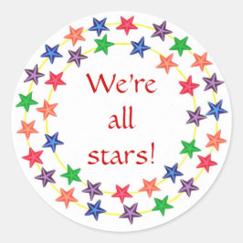 Somos todos estrelas! adesivos com estrelas colori