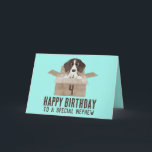 Son Puppy no cartão de aniversário<br><div class="desc">Cartão de aniversário. Um ponteiro (em alemão) é colocado em uma caixa de papelão. Parabéns. Personalize este cartão para qualquer idade, destinatário, cor. Um aniversário para comemorar? Envie um cartão de aniversário de aquarela para sua família e amigos e deseje-lhes o aniversário mais doce de todos! Este cartão de aniversário...</div>