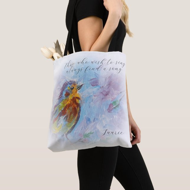 Songbird of Hope Tote Bag (Close Up)