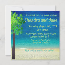Sonhador divertido convite para casamento na praia