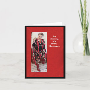 Sonhando com um cartão de Natal Branco com Humor