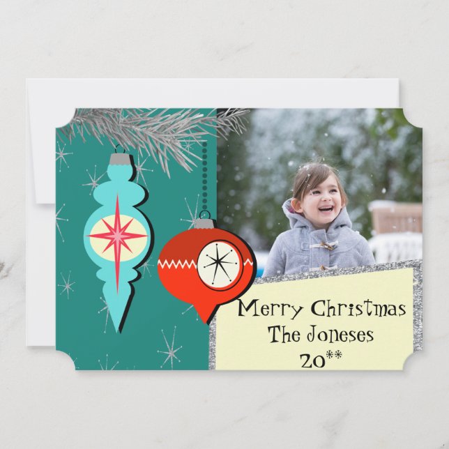 Sonhando com um Cartões de foto de Natal Retroativ (Frente)