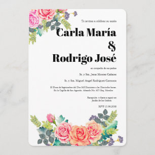 Sonhando o convite espanhol do casamento do rosa