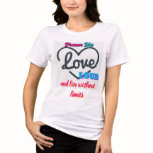 Sonhe Alto, Ame Alto" Camiseta Tri-Blend Feminina