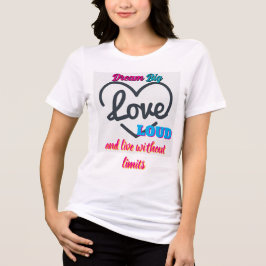 Sonhe Alto, Ame Alto" Camiseta Tri-Blend Feminina