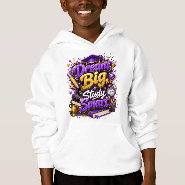 Sonhe Grande e Estude com Inteligência Camiseta (Frente)