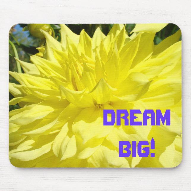 Sonhe Grande! mouse pad Flor Amarela Dahlia (Frente)