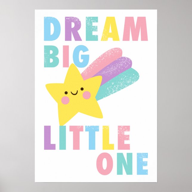 Sonhe grande pequeno poster infantil (Frente)