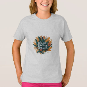 Sonho. Acredite. Alcançar. Camiseta infantil básic