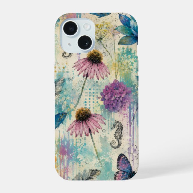 Sonho Aquático Floral Vibrante (Verso)