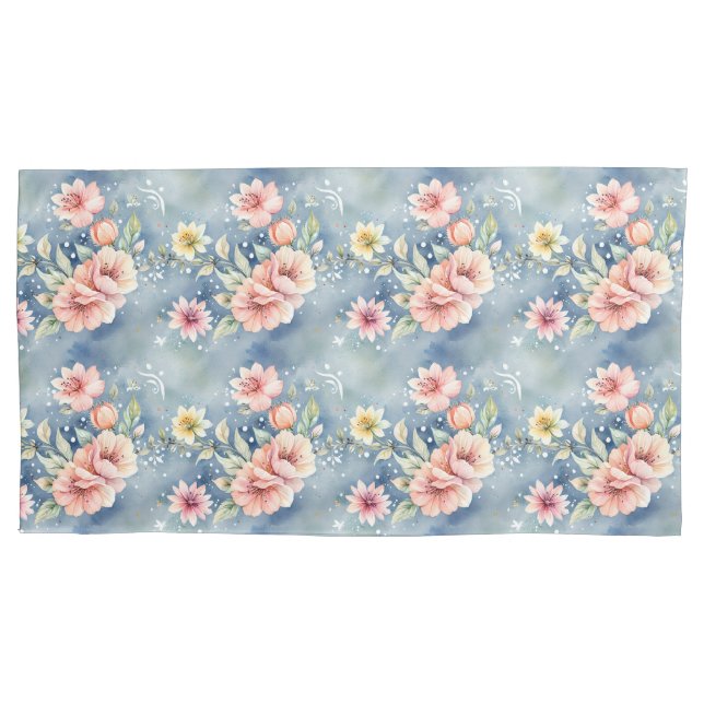 Sonho Contemporâneo Rosa e Azul Floral (Frente)