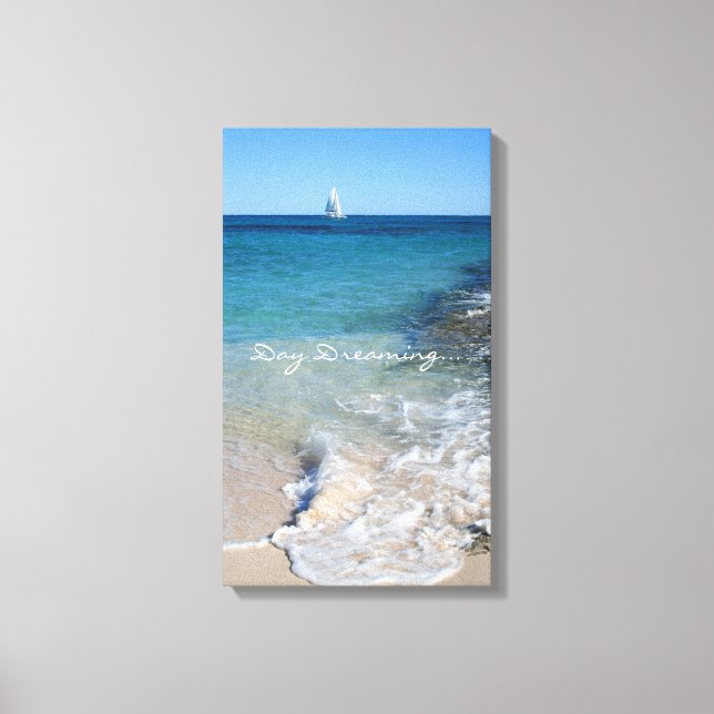Sonho de dia - Barco à vela branco - Canvas (Frente)