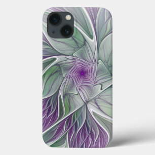Sonho de Flor, Arte Fractal Verde Abstrato púrpur