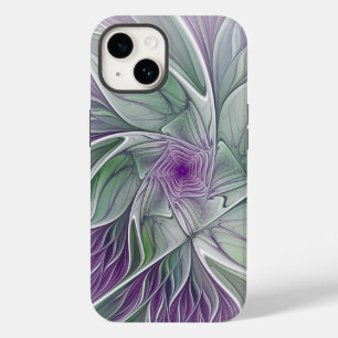 Sonho de Flor, Arte Fractal Verde Abstrato púrpura