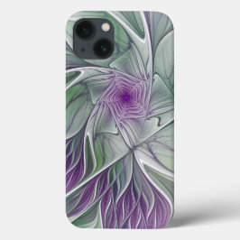 Sonho de Flor, Arte Fractal Verde Abstrato púrpura