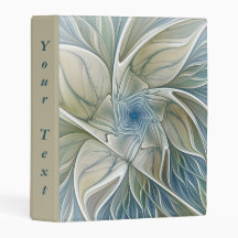 Sonho Floral Abstrato Azul Bege Arte Fractal Texto