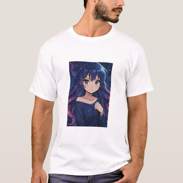 Sonho Galáctico de Anime - Design de Camisa de T C (Frente)