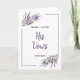 Sonhos de lavanda: Aquarela Seu Cartão De Vows De 