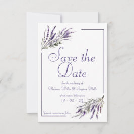 Sonhos de lavanda: Watercolor Salvar o Convite de 