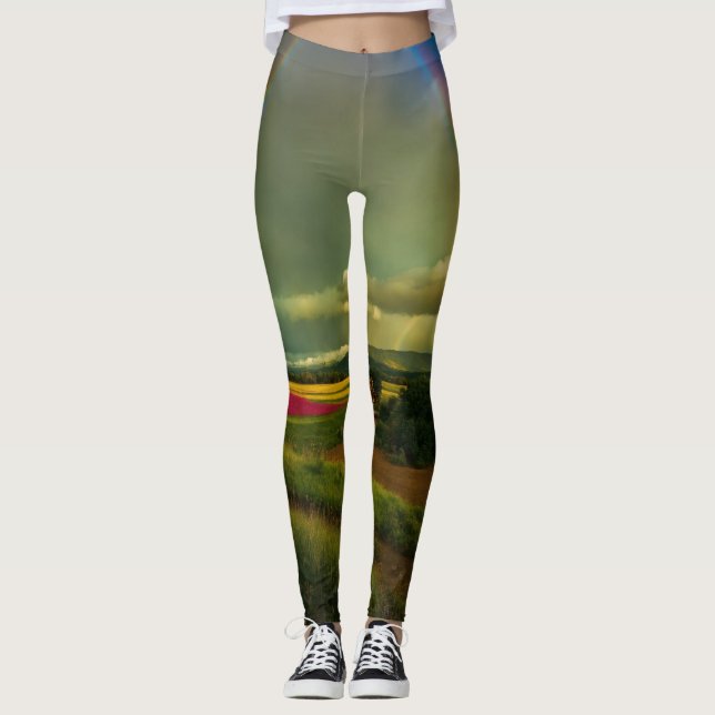 Sonhos do Arco-Íris: Leggings Vibrantes para Cada  (Frente)