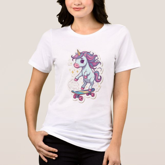 Sonhos do Unicórnio: Camisa De Combinação Tripla (Frente)