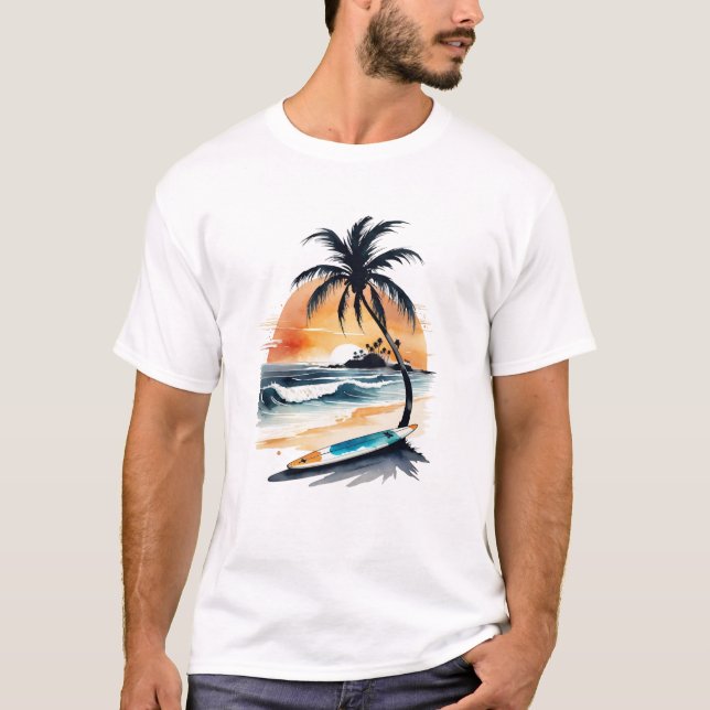 Sonhos Sunset pela Camisa Real de Luxo das Ondas (Frente)