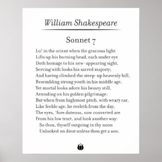 Sonnet 7 por William Shakespeare Poster