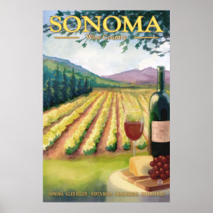 Sonoma, poster de viagens da região vinícola de