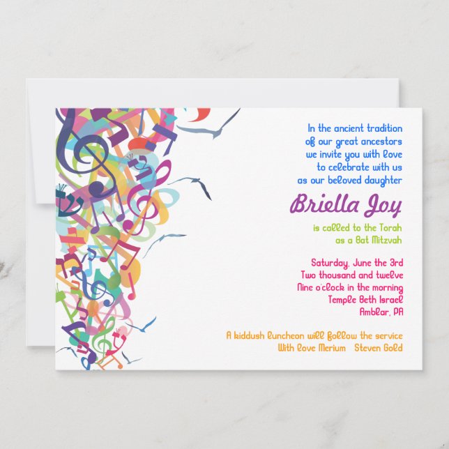 SONS do convite de Mitzvah do bar do bastão de (Frente)