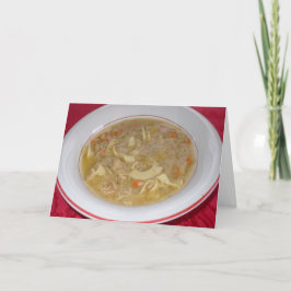 Sopa De Noodle De Frango Consegue Um Cartão Bem Sa
