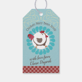 Sopa em uma receita de etiqueta de presente na jar