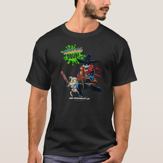 SOPA GRITANDO! Deadwest & t-shirt do tiroteio de (Frente)