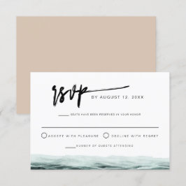 SOPHIA | Cartão RSVP de Cores Aquáticas do Oceano 