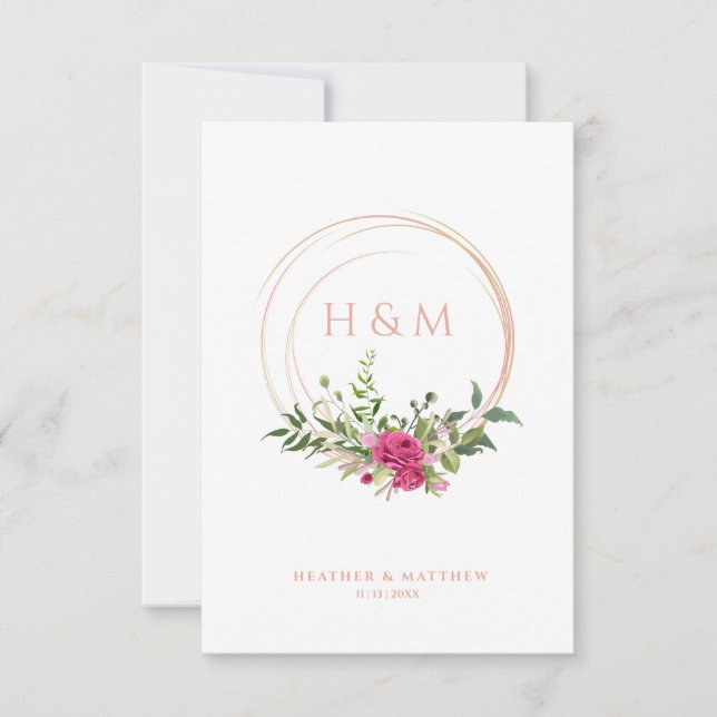 Sophisticated Elegant Pink Floral Wedding Garland (Frente)