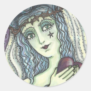 SORCERESS, FOLHA redonda das ETIQUETAS do CORAÇÃ