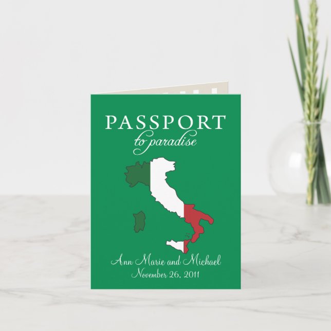 Sorrento Itália Passaporte Convite Para Casamento (Frente)