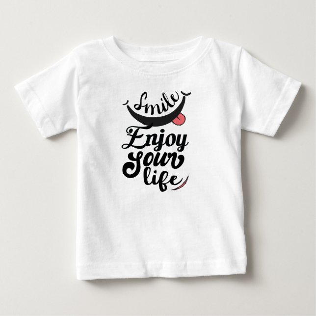 Sorria Aproveite Sua Vida Camiseta Fofa (Frente)