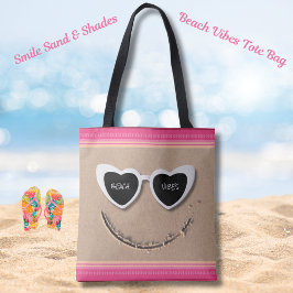 Sorria Areia e Sombras Praia Vibes Verão Tote Bag