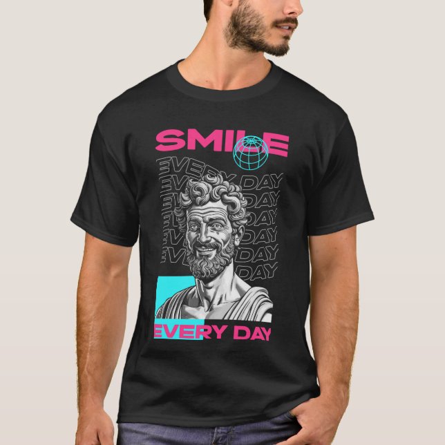 Sorria Da Camisa Gráfica Do Dia A Dia (Frente)