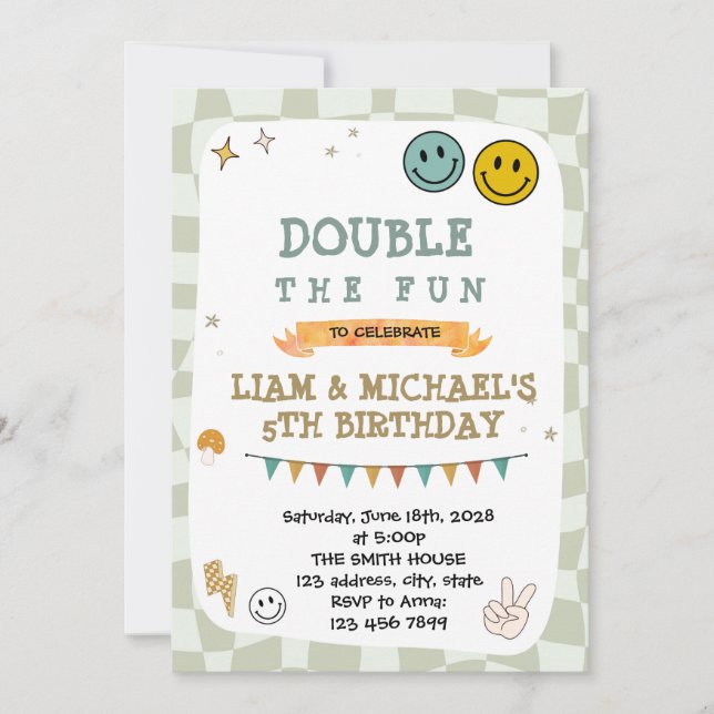 Sorria no convite de aniversário (Frente)